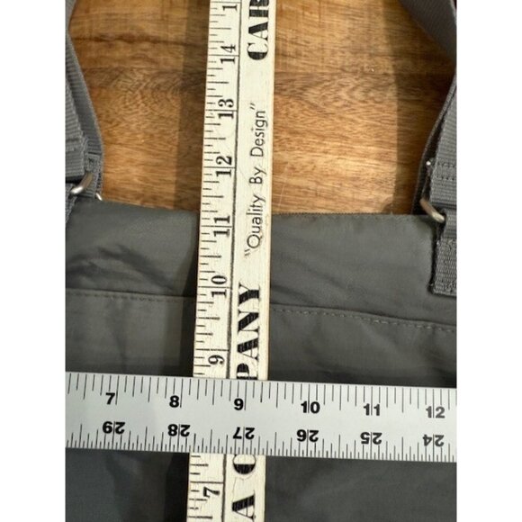 Baggallini Carryall Tote Grey Yellow Lining Nylon Case Bag Travel Double Handle - Picture 7 of 11